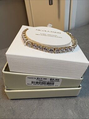Rose Gold Tennis Bracelet with Clear Crystals